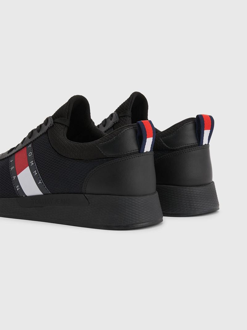 Férfi Tommy Hilfiger Tj running Alkalmi Cipő Fekete | HU 1464ILH